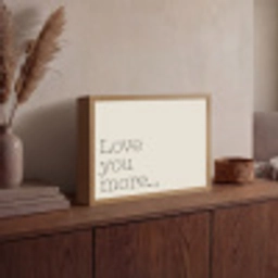 Minimalistisch - Love - Beige Light Box met batterij (Wandlamp) middel -sfeer2