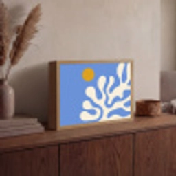 Minimalistisch - Organisch patroon - Blauw Light Box met batterij (Wandlamp) middel -sfeer2