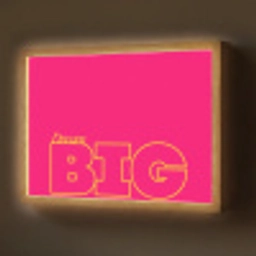 Minimalistisch - Roze - Dream big - Grafisch Light Box met batterij (Wandlamp) middel -z3d_website