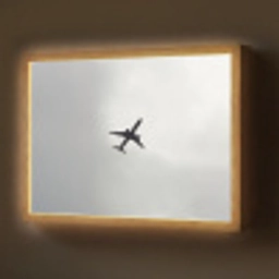 Minimalistisch - Silhouet - Zwart - Vliegtuig Light Box met batterij (Wandlamp) middel -z3d_website