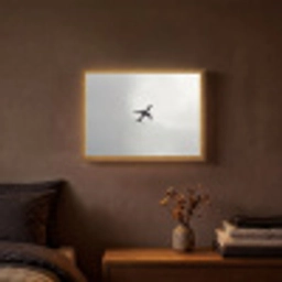 Minimalistisch - Silhouet - Zwart - Vliegtuig Light Box met batterij (Wandlamp) middel -sfeer4