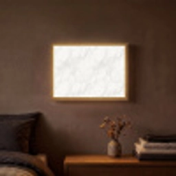 Minimalistisch - Wit - Grijze aders Light Box met batterij (Wandlamp) middel 907 -sfeer4