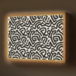 Modern - Abstract - Zwart Light Box met batterij (Wandlamp) middel 907 -z3d_website