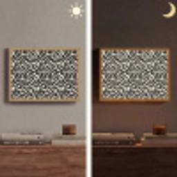 Modern - Abstract - Zwart Light Box met batterij (Wandlamp) middel 907 -sfeer3