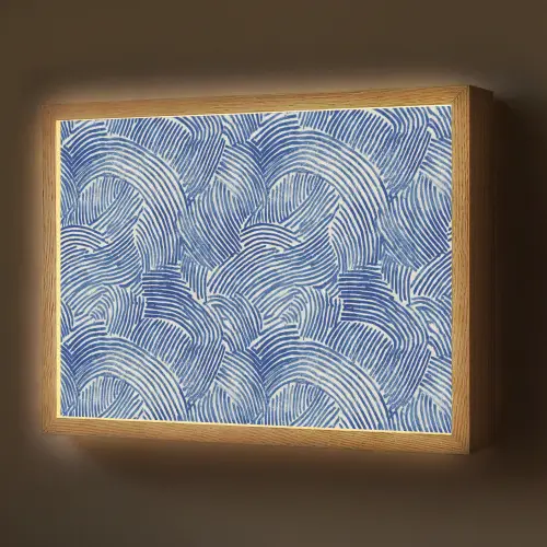 Modern - Abstract - Blauw Light Box met batterij (Wandlamp) middel 907 -z3d_website