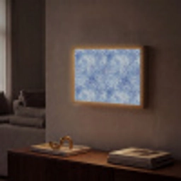 Modern - Abstract - Blauw Light Box met batterij (Wandlamp) middel 907 -sfeer1