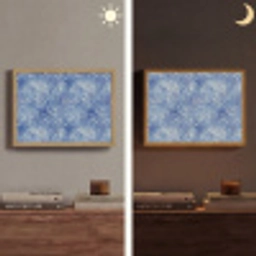 Modern - Abstract - Blauw Light Box met batterij (Wandlamp) middel 907 -sfeer3