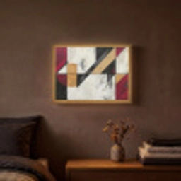 Modern - Abstract - Geometrisch - Rood - Industrieel Light Box met batterij (Wandlamp) middel -sfeer4