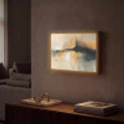 Modern - Abstract - Goud - Zwart Light Box met batterij (Wandlamp) middel -sfeer1