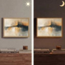 Modern - Abstract - Goud - Zwart Light Box met batterij (Wandlamp) middel -sfeer3