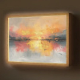 Modern - Abstract - Goud - Roze Light Box met batterij (Wandlamp) middel -z3d_website