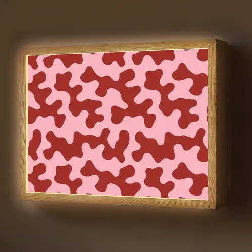 Modern - Abstract - Rood Light Box met batterij (Wandlamp) middel 907 -z3d_website