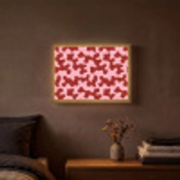 Modern - Abstract - Rood Light Box met batterij (Wandlamp) middel 907 -sfeer4
