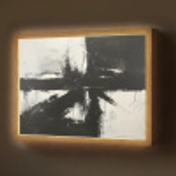 Modern - Zwart wit - Abstract - Kunst Light Box met batterij (Wandlamp) middel -z3d_website