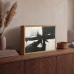 Modern - Zwart wit - Abstract - Kunst Light Box met batterij (Wandlamp) middel -sfeer2