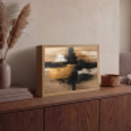 Modern - Zwart - Goud - Verf Light Box met batterij (Wandlamp) middel -sfeer2