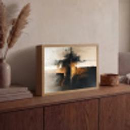 Modern - Zwart - Verf - Goud Light Box met batterij (Wandlamp) middel -sfeer2
