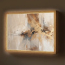Modern - Bruin - Abstract - Beige Light Box met batterij (Wandlamp) middel -z3d_website