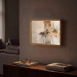 Modern - Bruin - Abstract - Beige Light Box met batterij (Wandlamp) middel -sfeer1