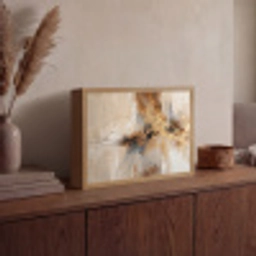 Modern - Bruin - Abstract - Beige Light Box met batterij (Wandlamp) middel -sfeer2