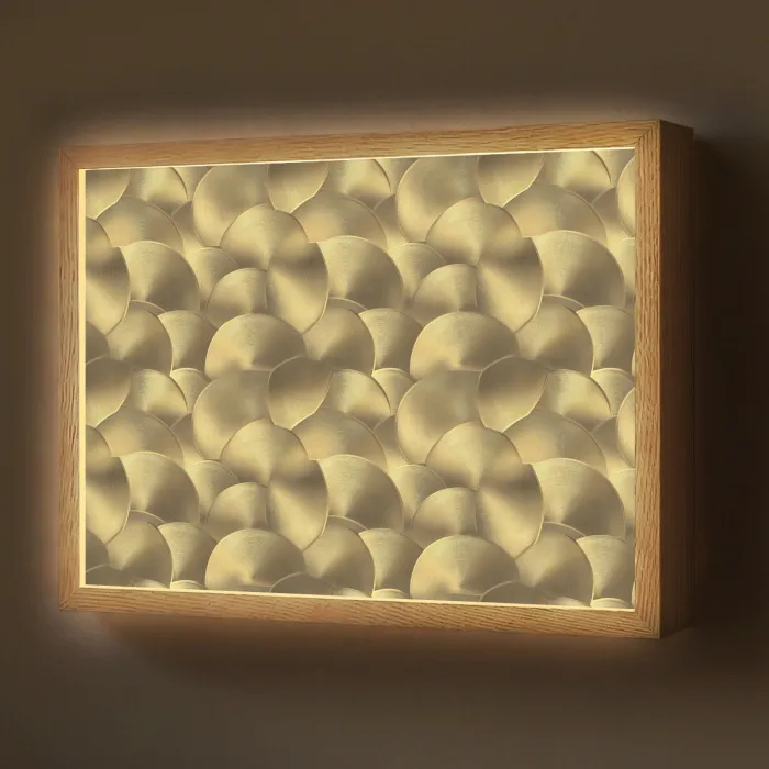 Modern - Cirkel - Goud Light Box met batterij (Wandlamp) middel 907 -z3d_website