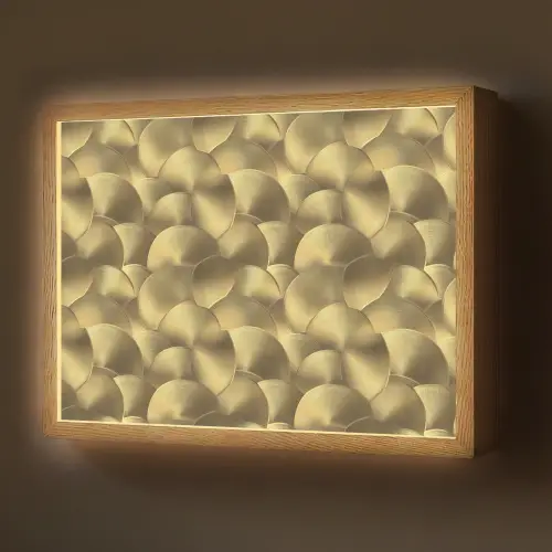 Modern - Cirkel - Goud Light Box met batterij (Wandlamp) middel 907 -z3d_website