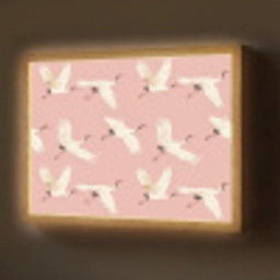 Modern - Kraanvogels - Roze Light Box met batterij (Wandlamp) middel 907 -z3d_website