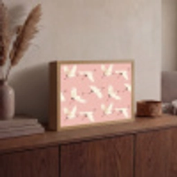 Modern - Kraanvogels - Roze Light Box met batterij (Wandlamp) middel 907 -sfeer2