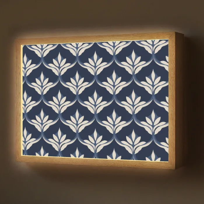 Modern - Ontwerp - Blauw Light Box met batterij (Wandlamp) middel 907 -z3d_website