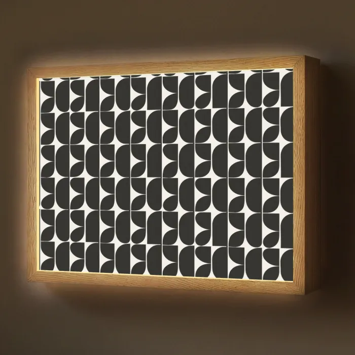Modern - Geometrisch - Zwart Light Box met batterij (Wandlamp) middel 907 -z3d_website