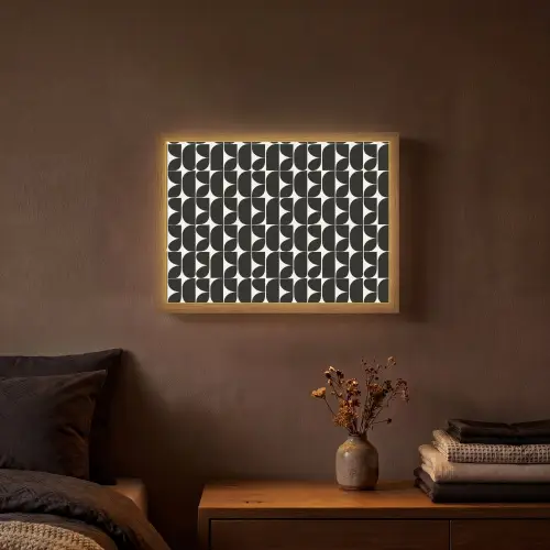 Modern - Geometrisch - Zwart Light Box met batterij (Wandlamp) middel 907 -sfeer4