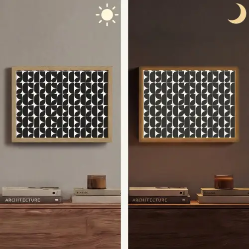 Modern - Geometrisch - Zwart Light Box met batterij (Wandlamp) middel 907 -sfeer3