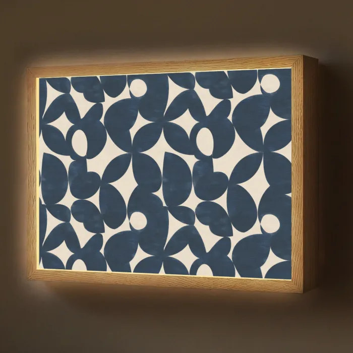Modern - Geometrisch - Blauw Light Box met batterij (Wandlamp) middel 907 -z3d_website