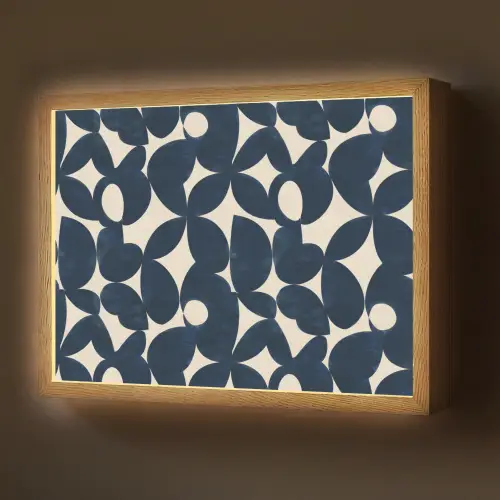 Modern - Geometrisch - Blauw Light Box met batterij (Wandlamp) middel 907 -z3d_website