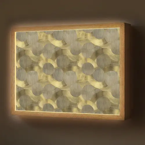 Modern - Geometrisch - Goud Light Box met batterij (Wandlamp) middel 907 -z3d_website