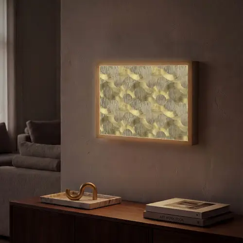 Modern - Geometrisch - Goud Light Box met batterij (Wandlamp) middel 907 -sfeer1