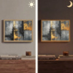 Modern - Goud - Grijs - Patroon Light Box met batterij (Wandlamp) middel -sfeer3