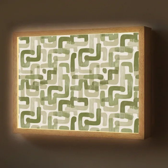Modern - Grafisch - Groen Light Box met batterij (Wandlamp) middel 907 -z3d_website