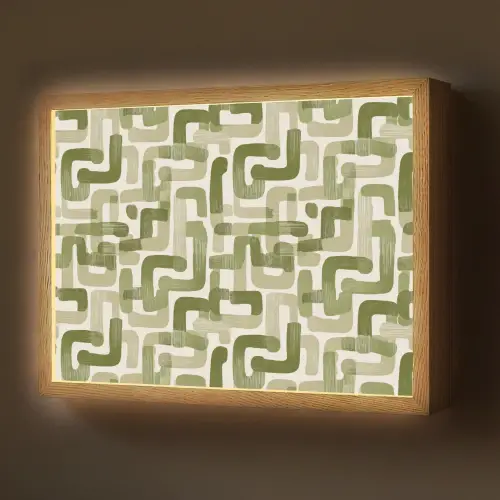 Modern - Grafisch - Groen Light Box met batterij (Wandlamp) middel 907 -z3d_website