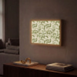 Modern - Grafisch - Groen Light Box met batterij (Wandlamp) middel 907 -sfeer1