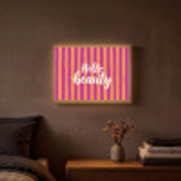 Modern - Hello - Oranje Light Box met batterij (Wandlamp) middel -sfeer4