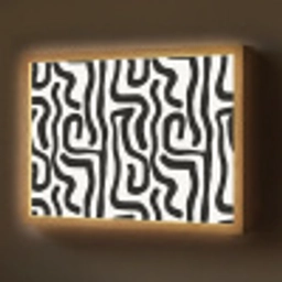 Modern - Lijnen - Zwart Light Box met batterij (Wandlamp) middel 907 -z3d_website