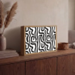 Modern - Lijnen - Zwart Light Box met batterij (Wandlamp) middel 907 -sfeer2