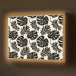 Modern - Monstera - Zwart Light Box met batterij (Wandlamp) middel 907 -z3d_website