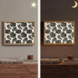 Modern - Monstera - Zwart Light Box met batterij (Wandlamp) middel 907 -sfeer3