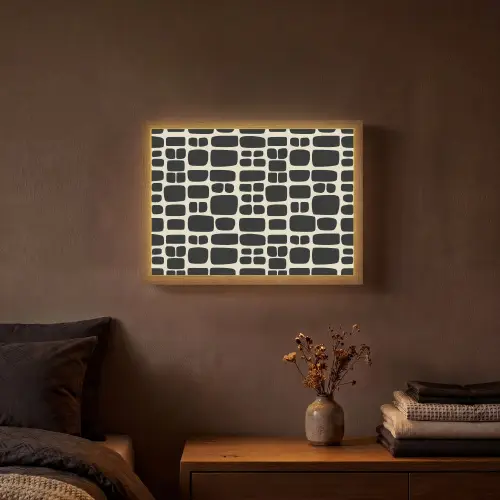 Modern - Organisch - Zwart Light Box met batterij (Wandlamp) middel 907 -sfeer4