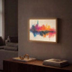 Modern - Verf - Kunst - Kleurrijk Light Box met batterij (Wandlamp) middel -sfeer1