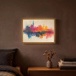 Modern - Verf - Kunst - Kleurrijk Light Box met batterij (Wandlamp) middel -sfeer4