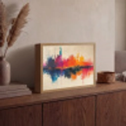 Modern - Verf - Kunst - Kleurrijk Light Box met batterij (Wandlamp) middel -sfeer2