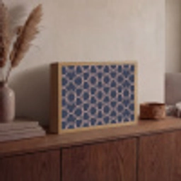 Modern - Patroon - Donkerblauw - Roze Light Box met batterij (Wandlamp) middel 907 -sfeer2